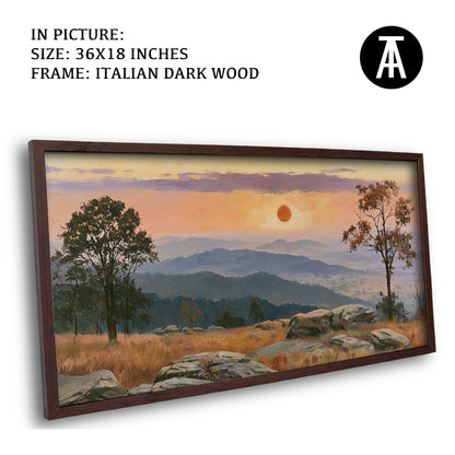 Artwork in Dark Wood Frame