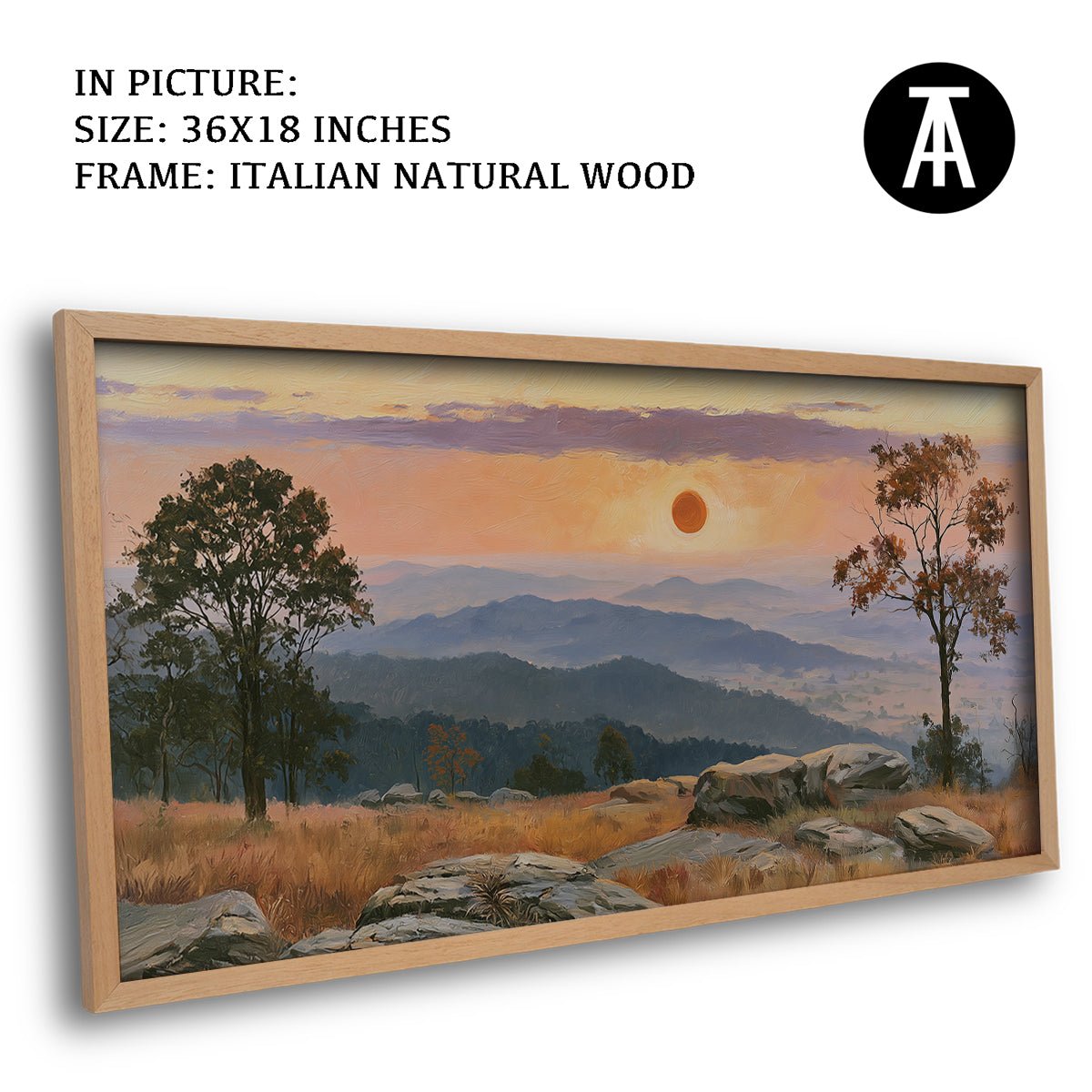 Artwork in Natural Wood Frame