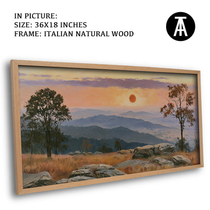 Artwork in Natural Wood Frame