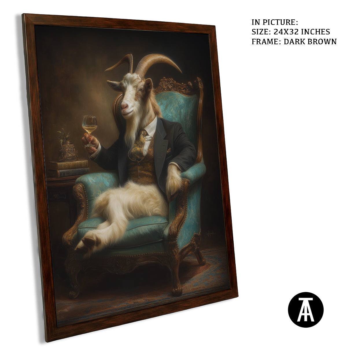 Artwork in Dark Brown Frame