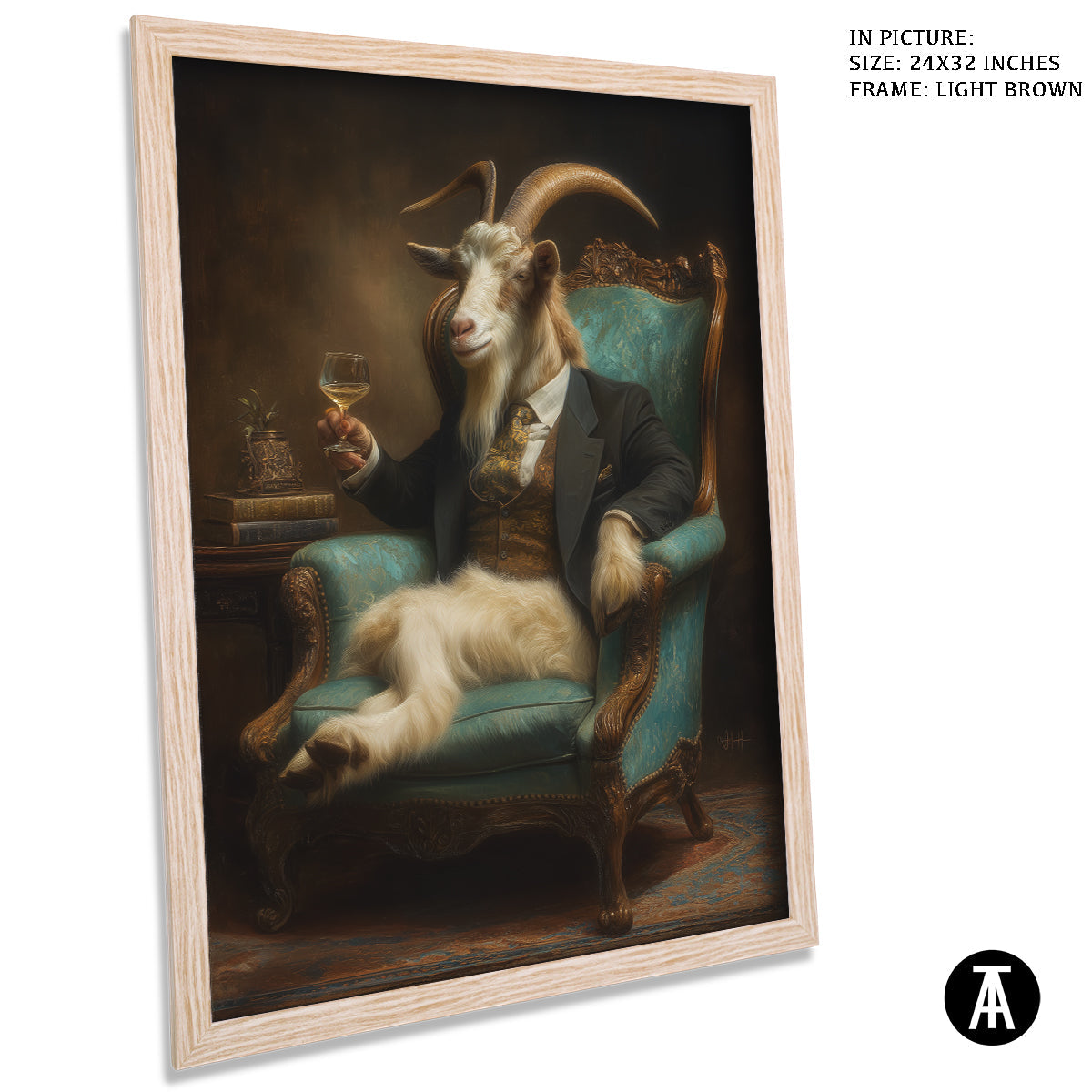 Artwork in Light Brown Frame