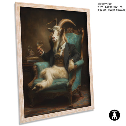 Artwork in Light Brown Frame