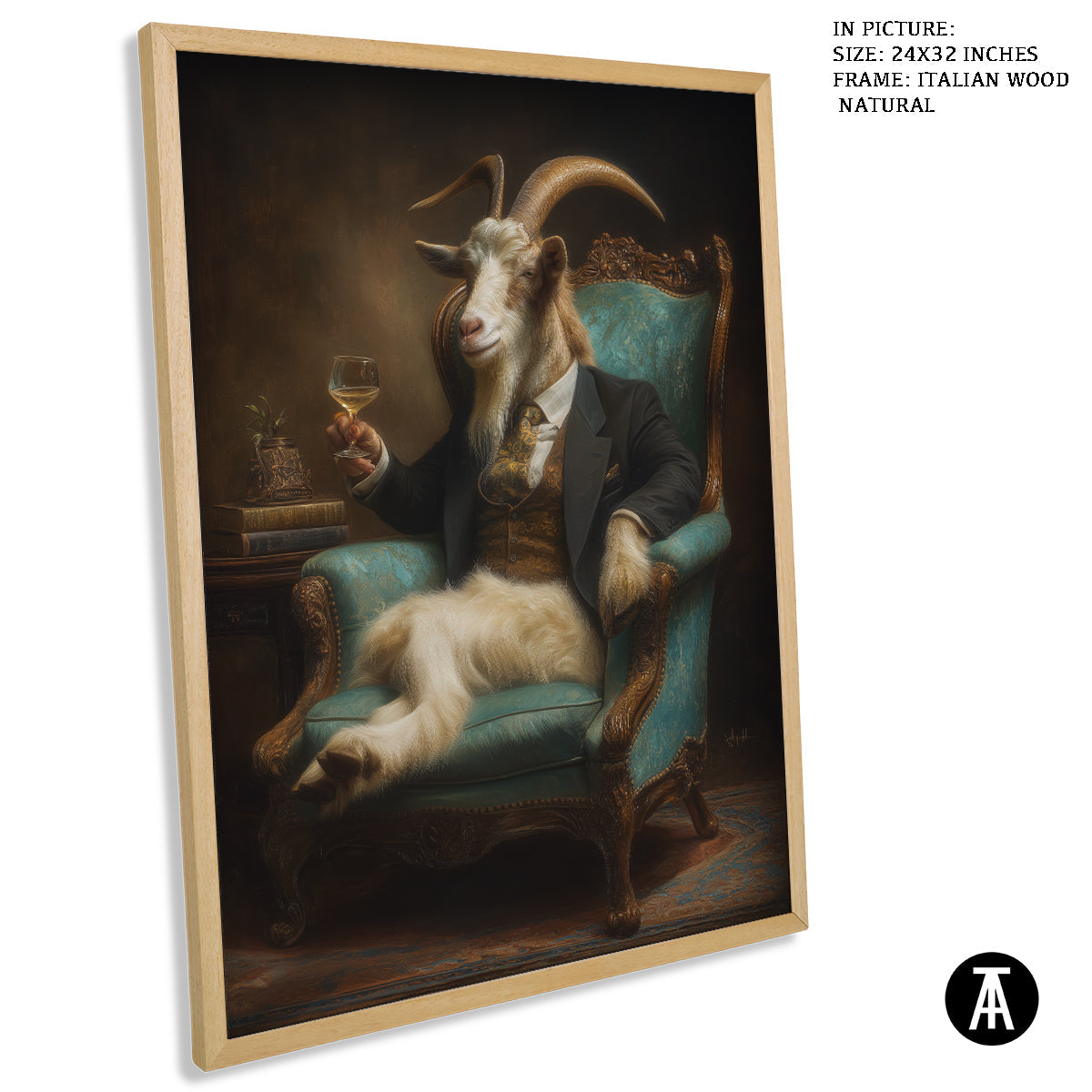 Artwork in Natural Wood Frame