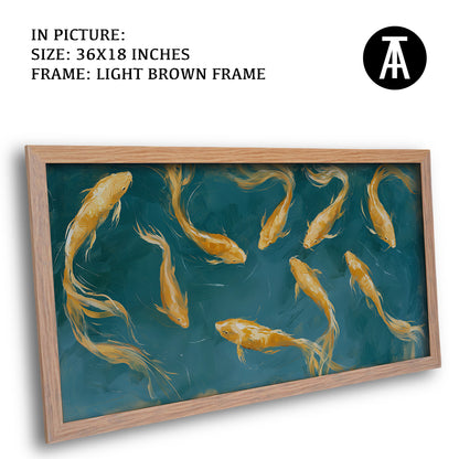 Artwork in Light Brown Frame