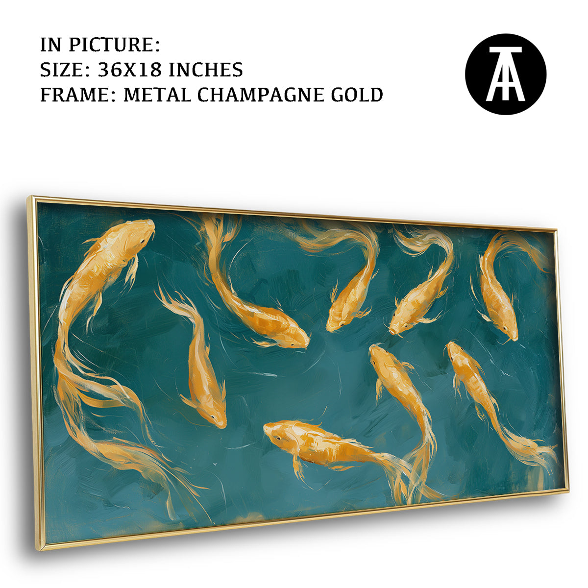 Artwork in Metal Champagne Gold Frame