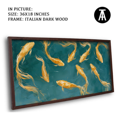 Artwork in Dark Wood Frame