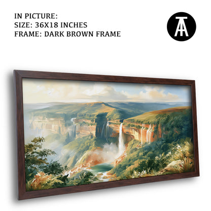 Artwork in Dark Brown Frame