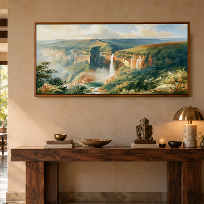 Panoramic Indian Painting in a Lifestyle Setting