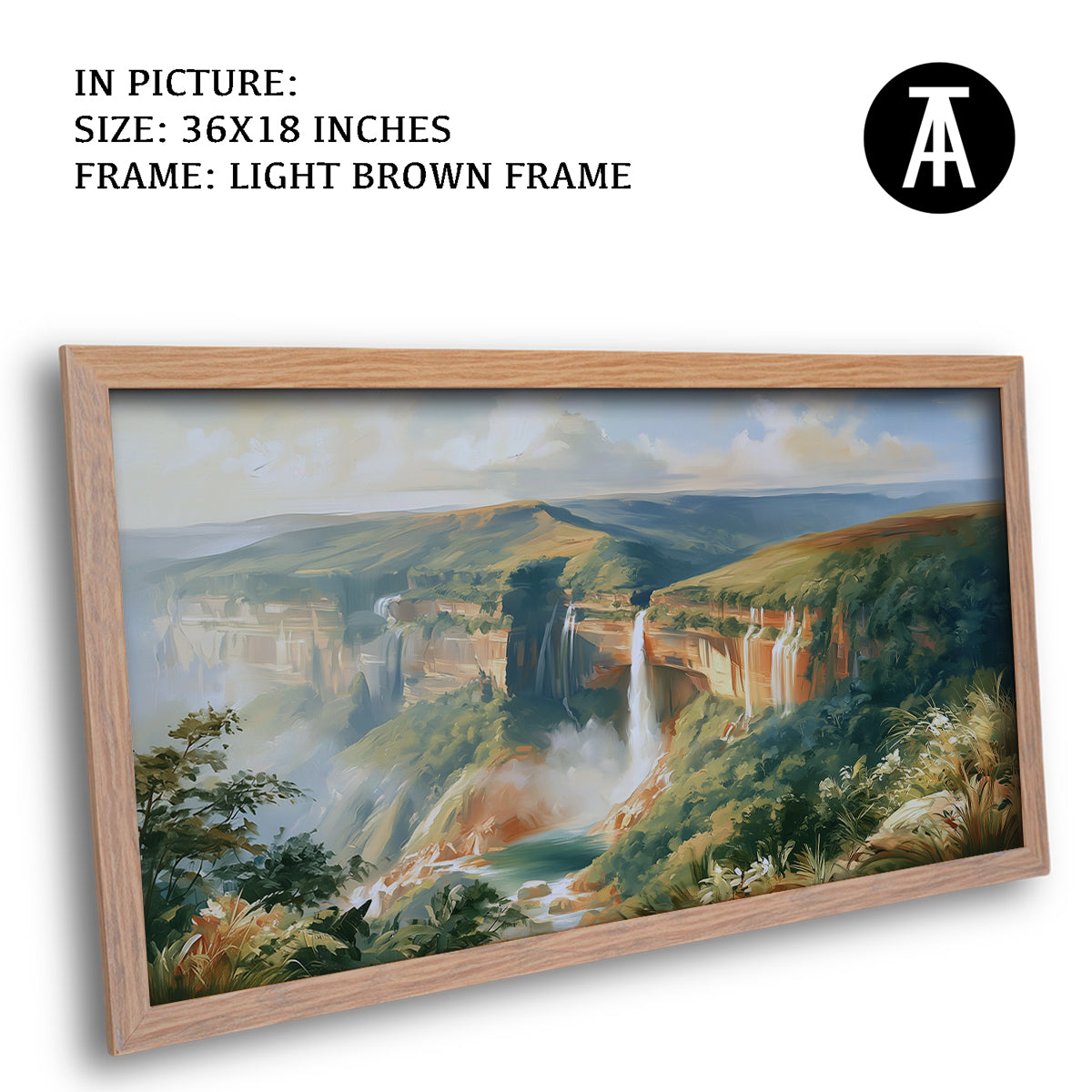 Artwork in Light Brown Frame