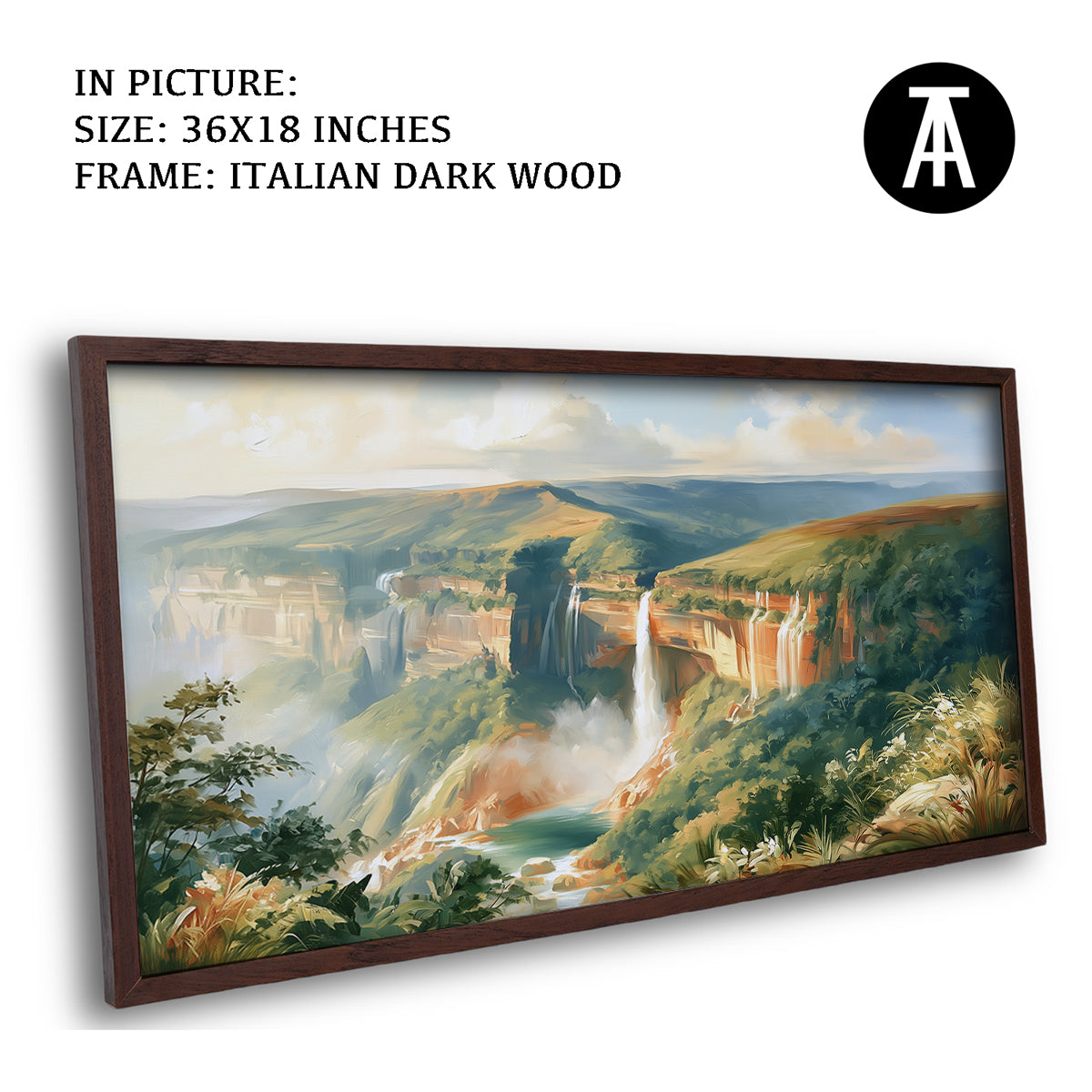 Artwork in Dark Wood Frame