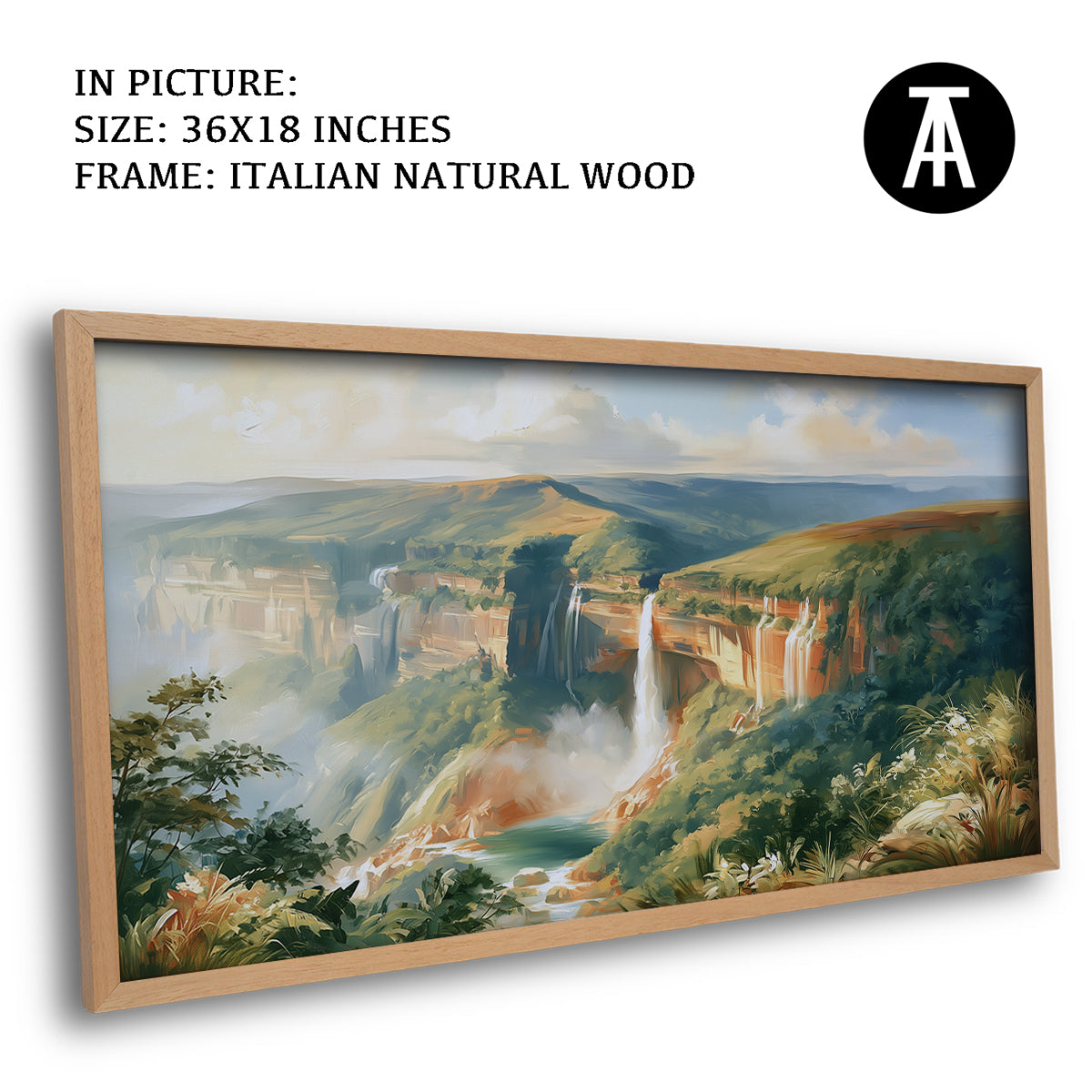 Artwork in Natural Wood Frame