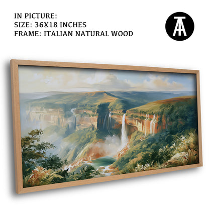Artwork in Natural Wood Frame