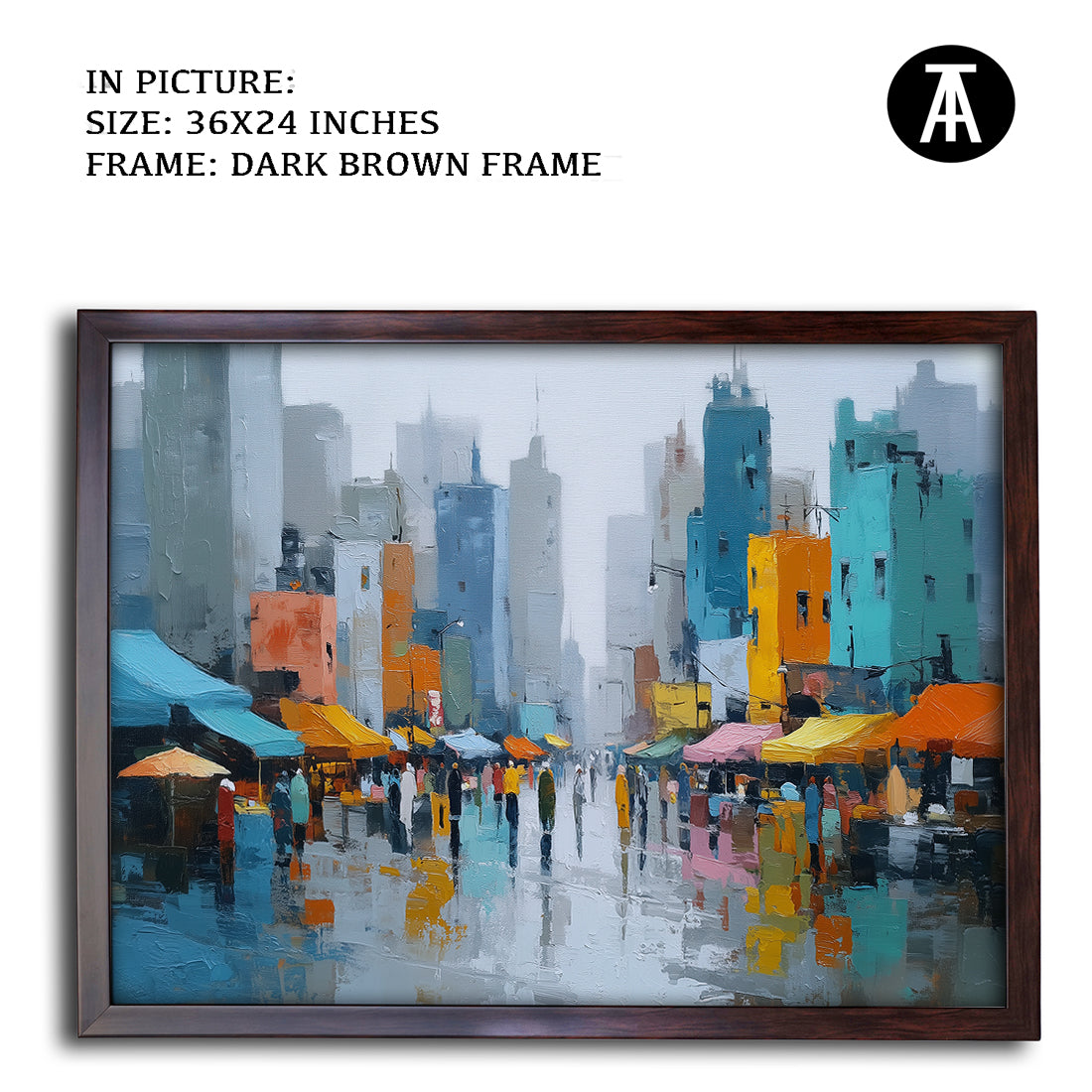Artwork in Dark Brown Frame
