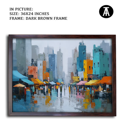 Artwork in Dark Brown Frame