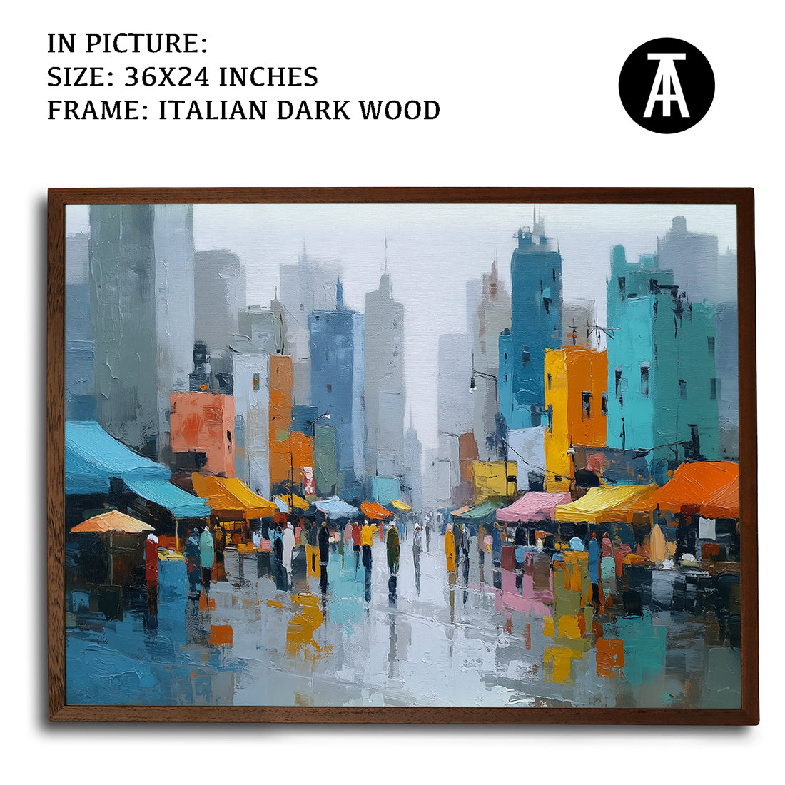 Artwork in Dark Wood Frame