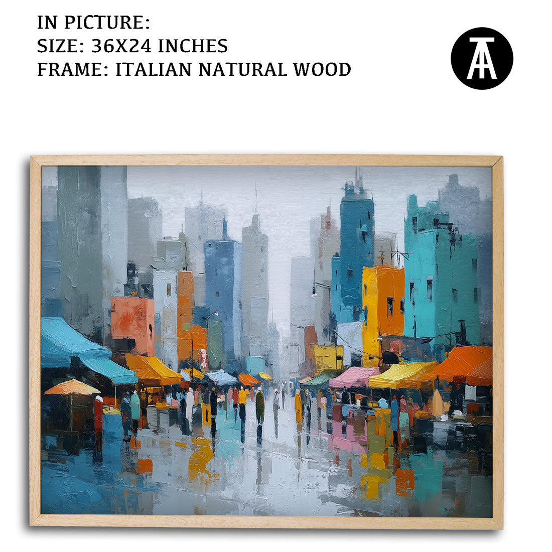Artwork in Natural Wood Frame