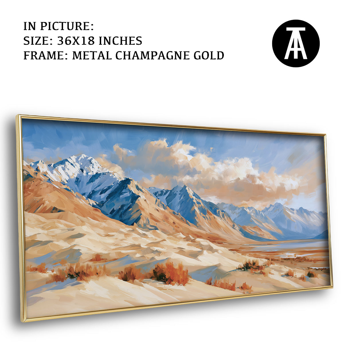 Artwork in Metal Champagne Gold Frame