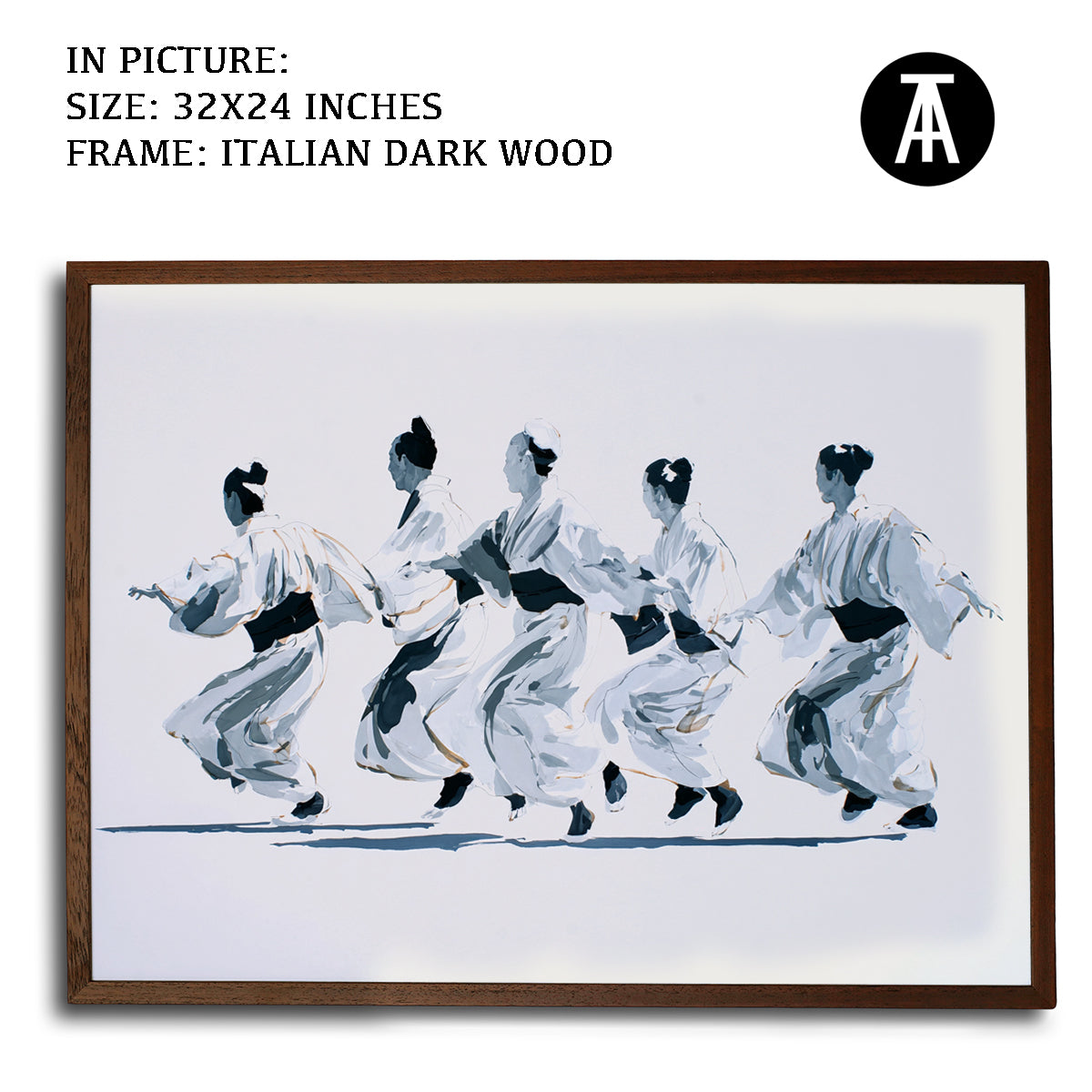 Artwork in Dark Wood Frame