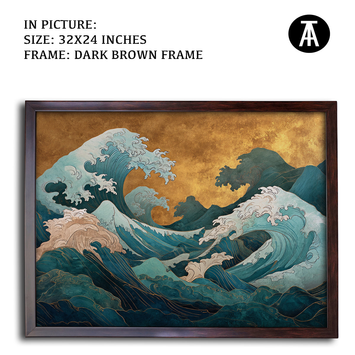 Artwork in Metal Champagne Gold Frame