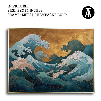 Artwork in Light Brown Frame