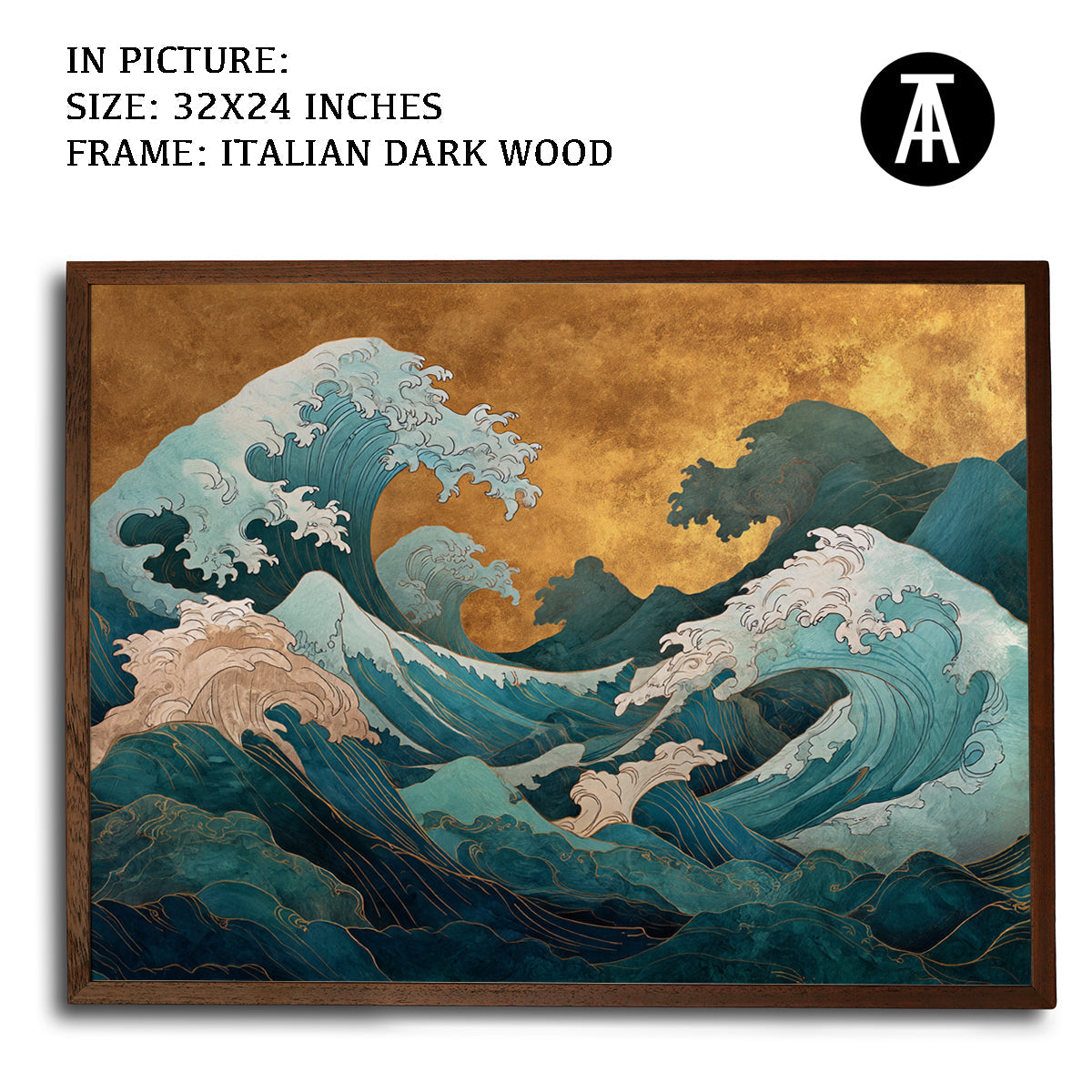 Artwork in Dark Wood Frame