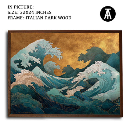 Artwork in Dark Wood Frame