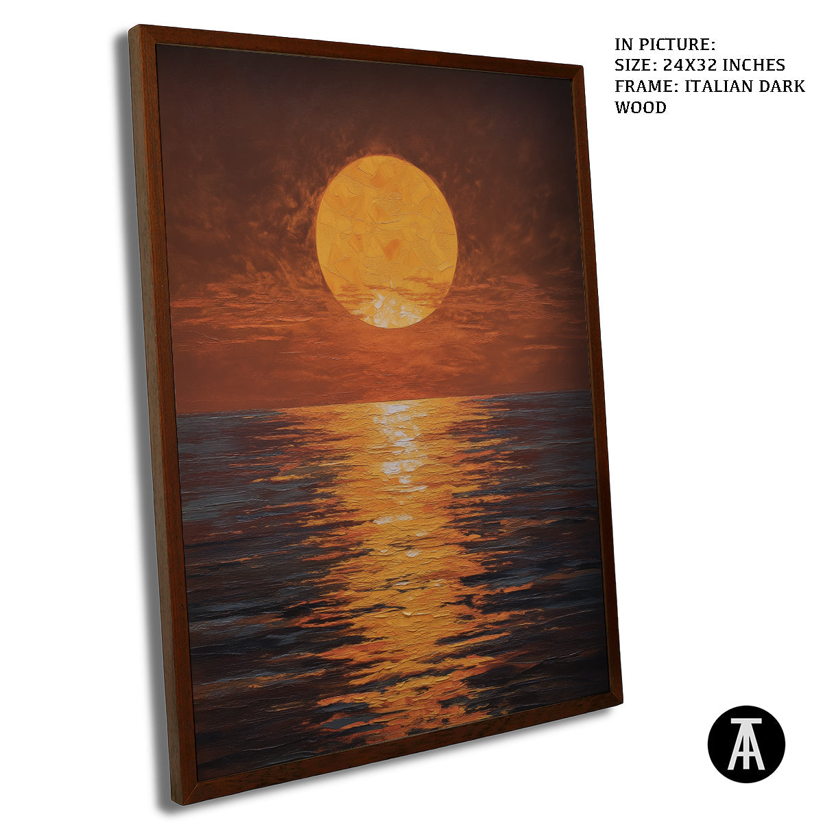 Artwork in Dark Wood Frame