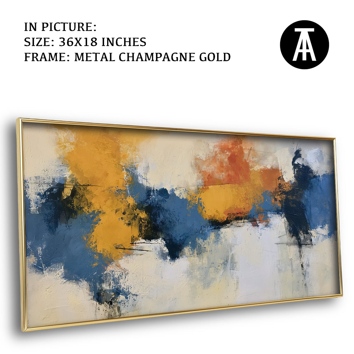 Artwork in Metal Champagne Gold Frame