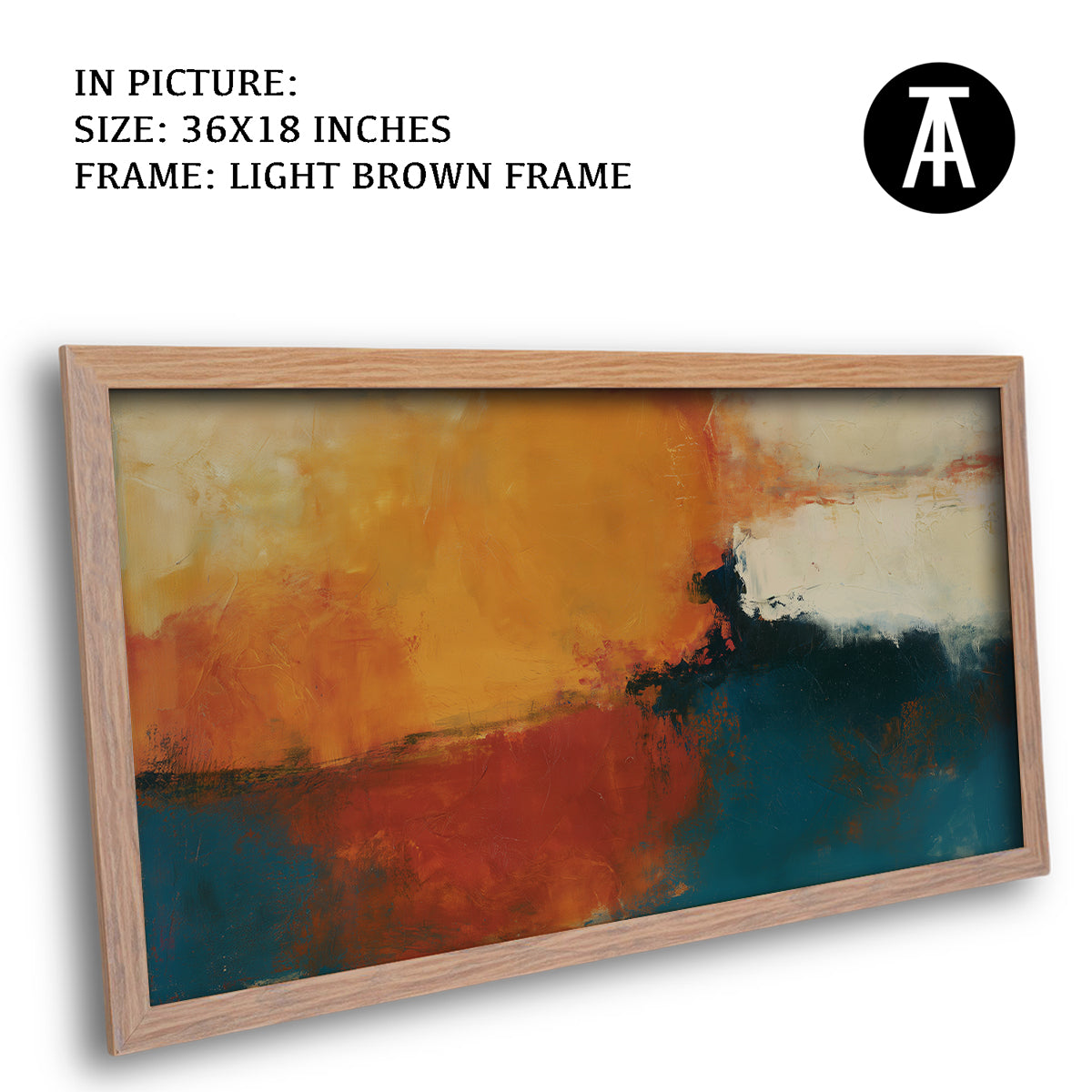 Artwork in Light Brown Frame