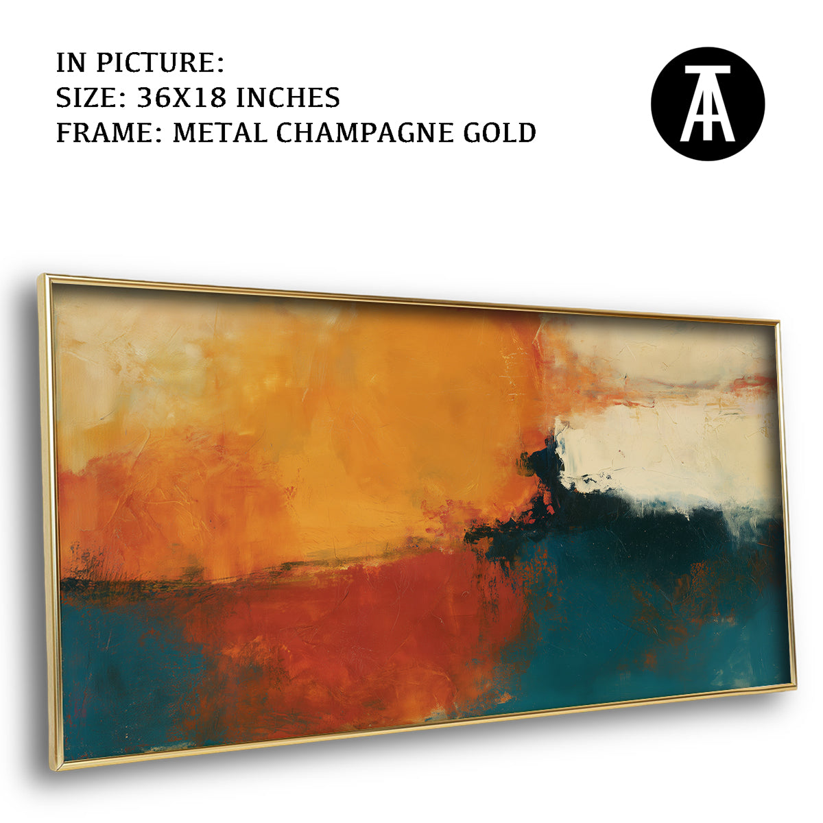Artwork in Metal Champagne Gold Frame