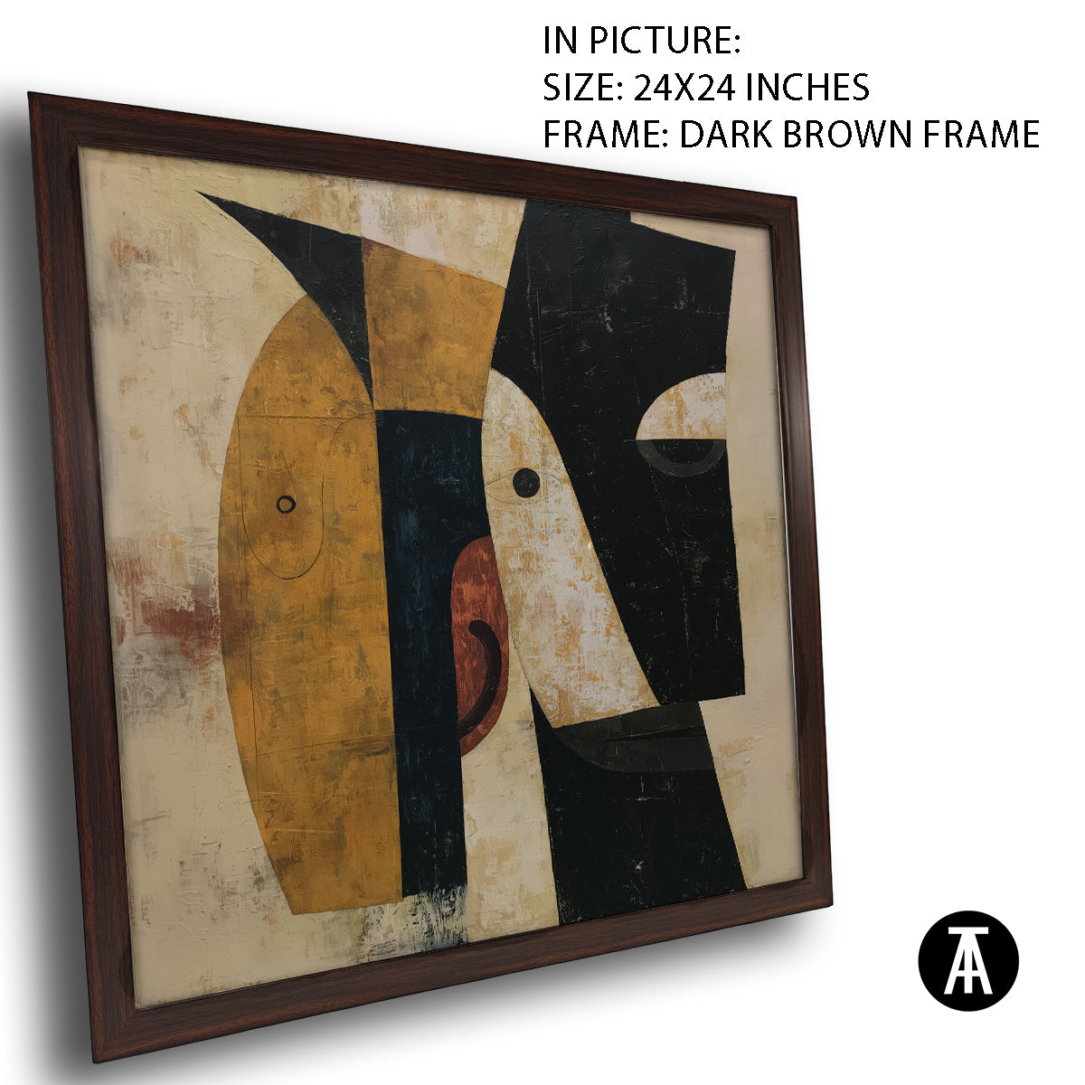 Artwork in Dark Brown Frame