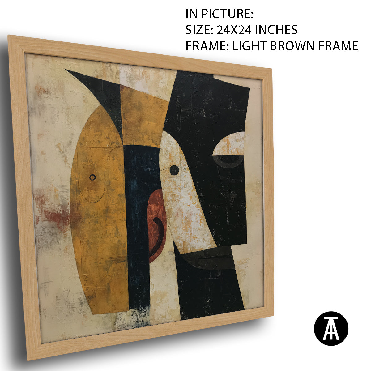 Artwork in Light Brown Frame
