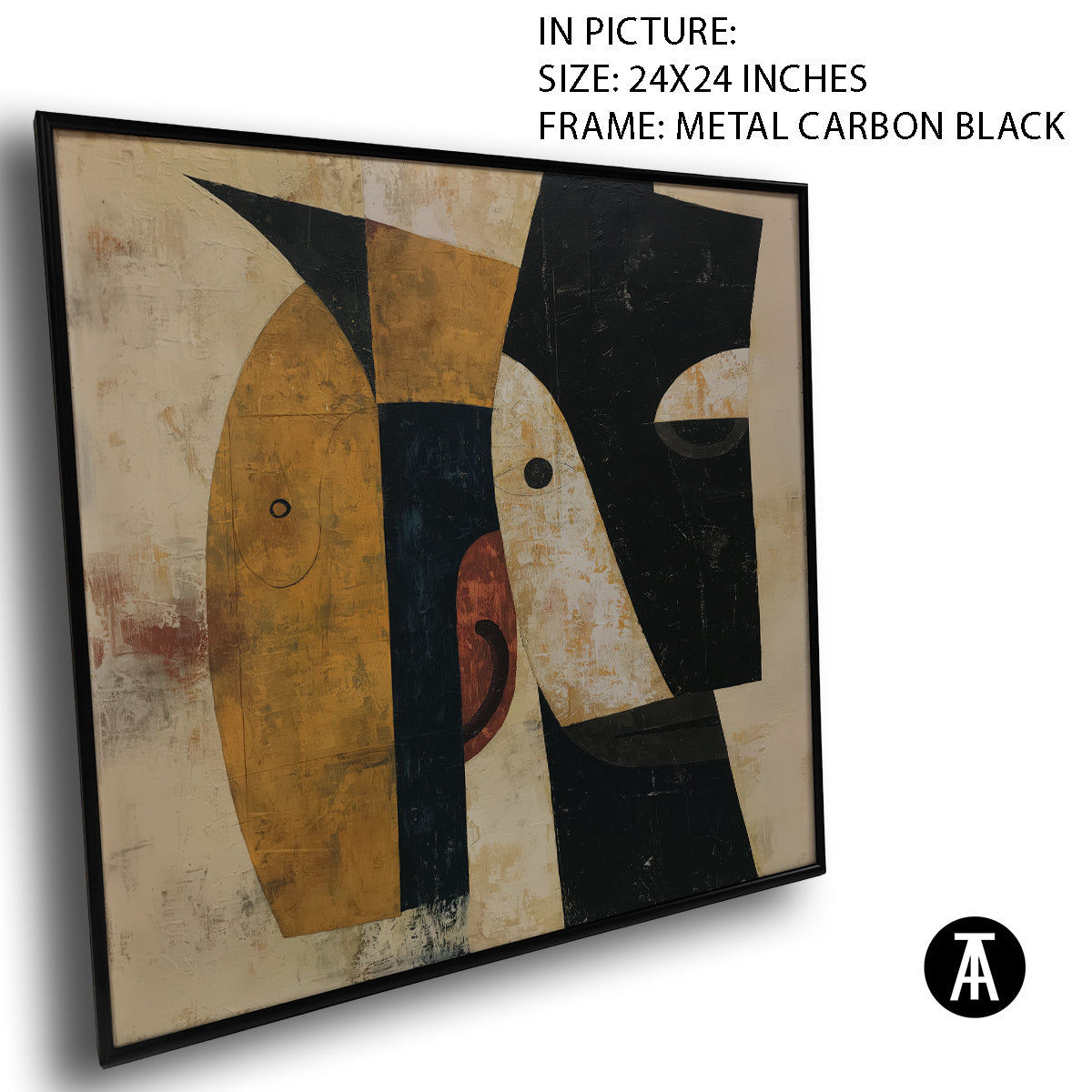 Artwork in Carbon Black Metal Frame