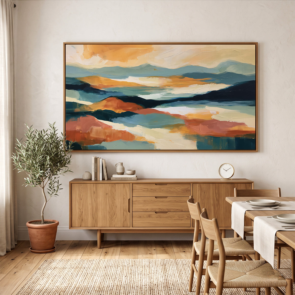 Abstract Painting in a Lifestyle Setting