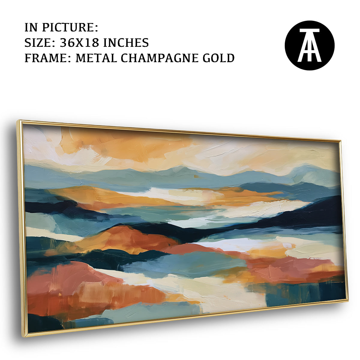 Artwork in Metal Champagne Gold Frame