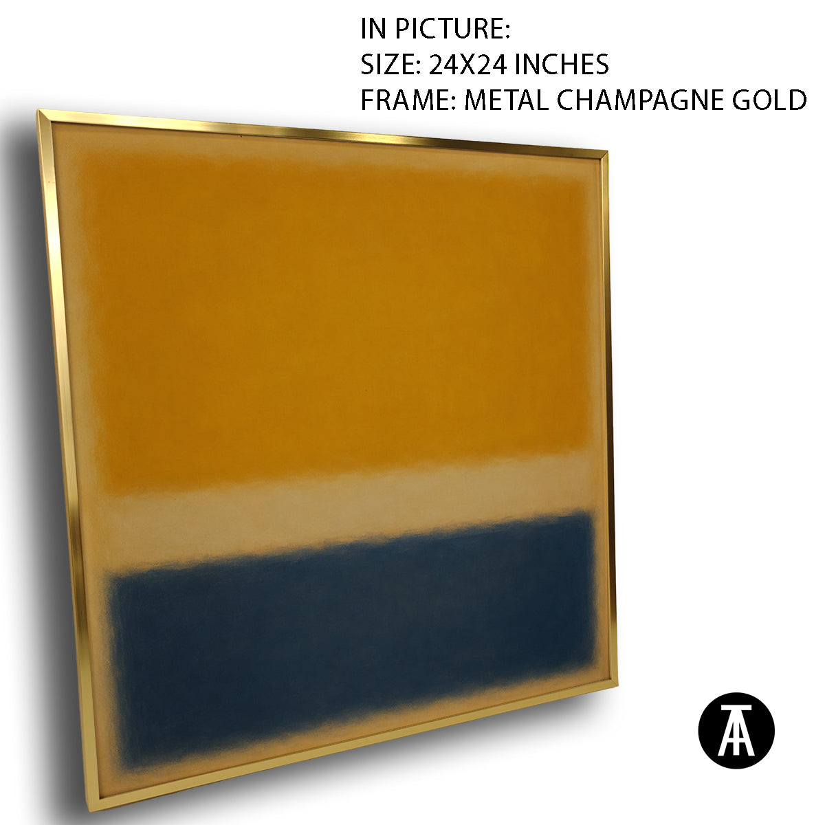 Artwork in Metal Champagne Gold Frame
