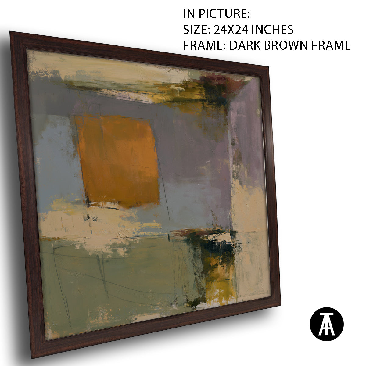 Artwork in Dark Brown Frame