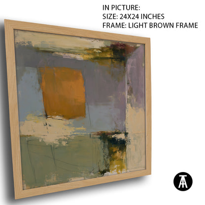 Artwork in Light Brown Frame