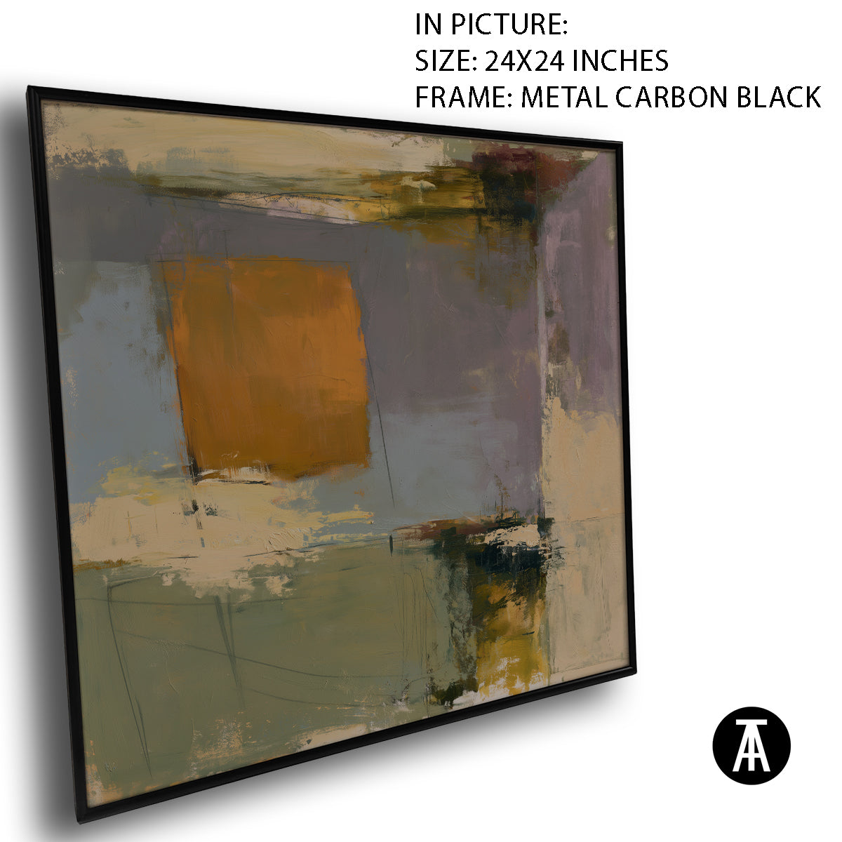Artwork in Carbon Black Metal Frame