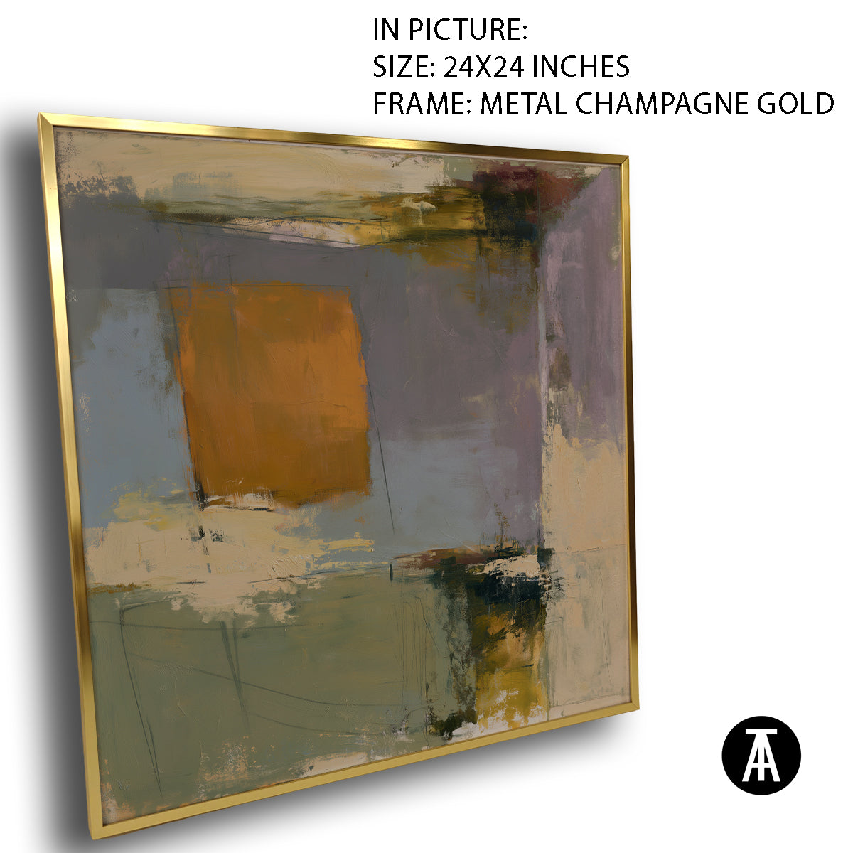 Artwork in Metal Champagne Gold Frame