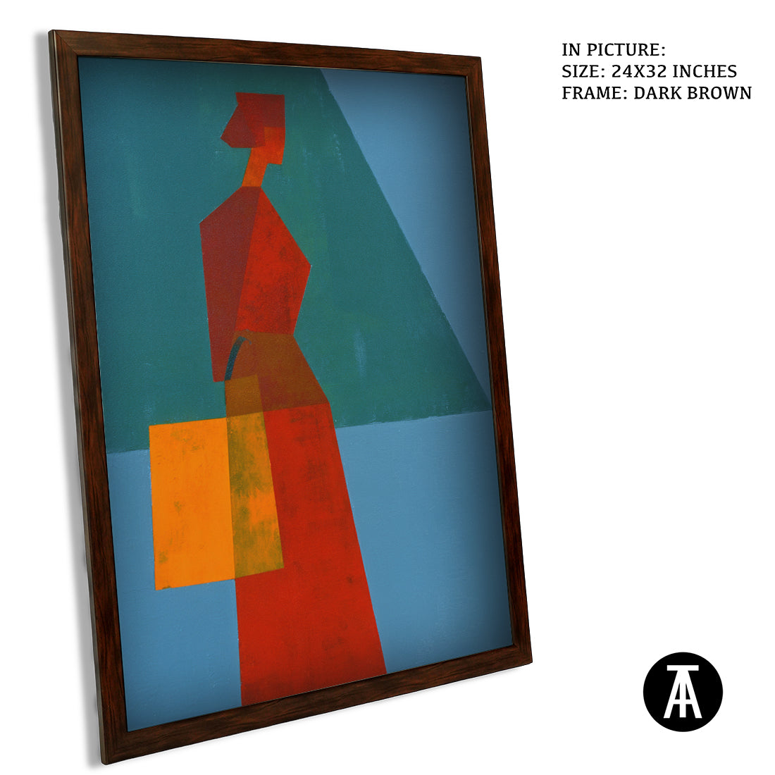 Artwork in Dark Brown Frame