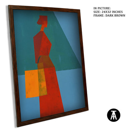 Artwork in Dark Brown Frame