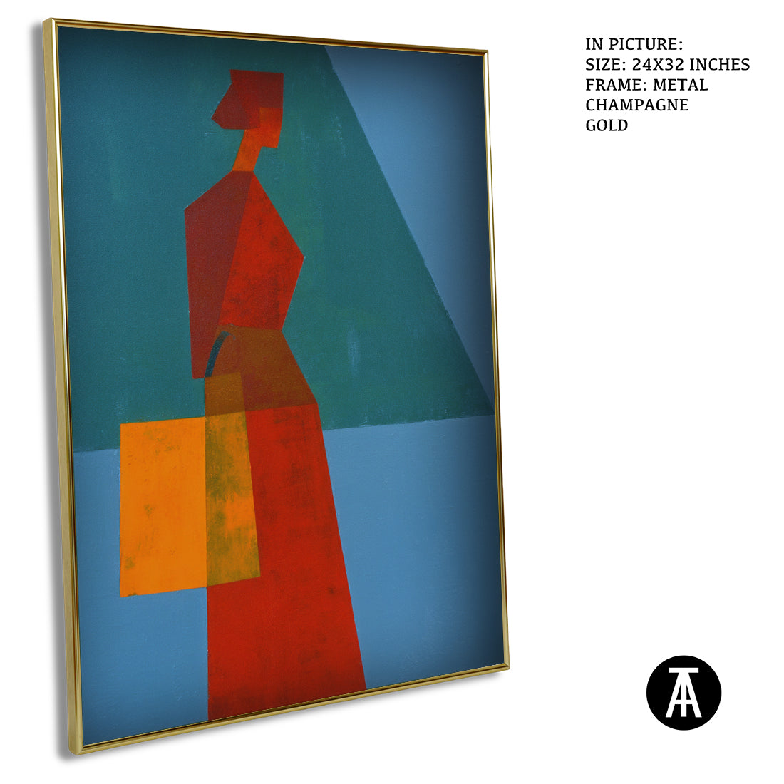 Artwork in Metal Champagne Gold Frame