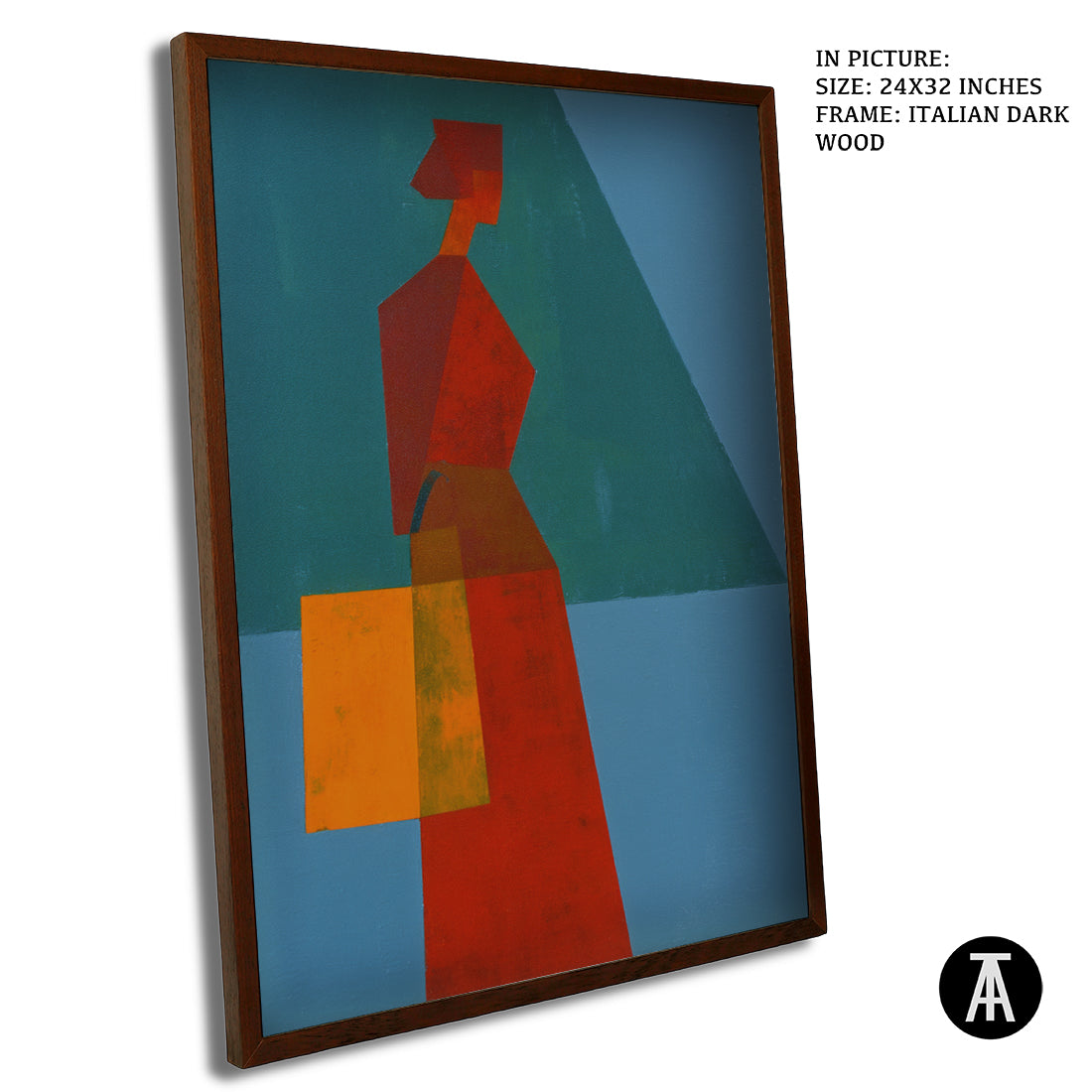 Artwork in Dark Wood Frame