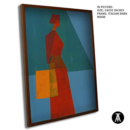 Artwork in Dark Wood Frame