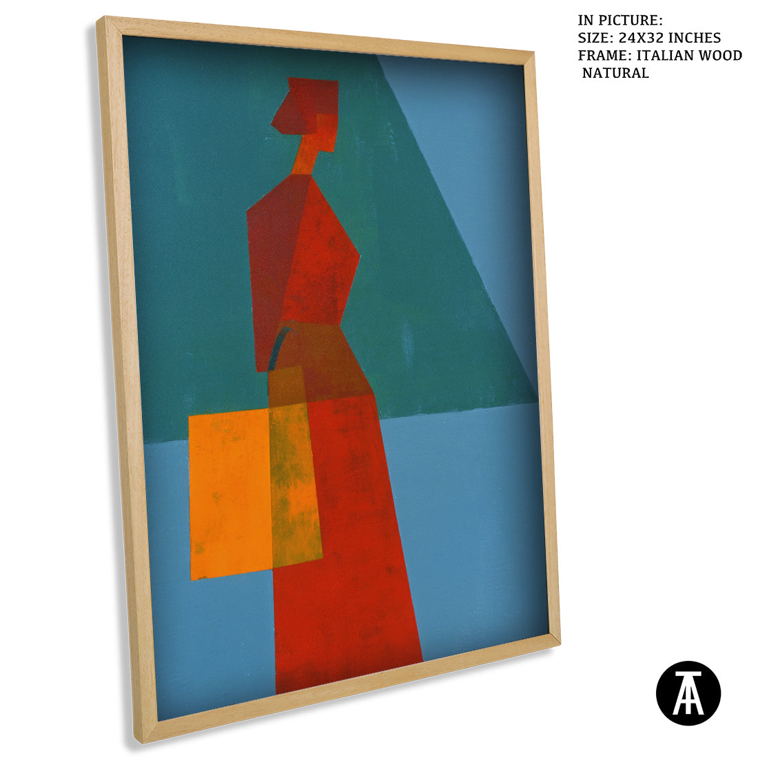 Artwork in Natural Wood Frame