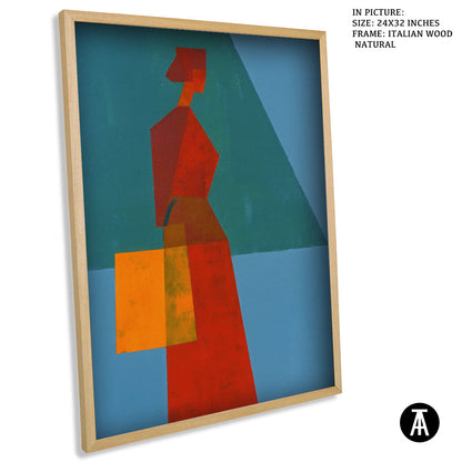 Artwork in Natural Wood Frame