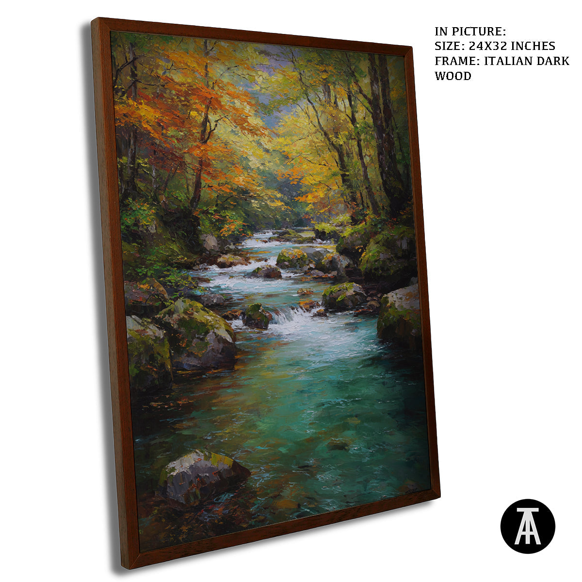 Artwork in Dark Wood Frame