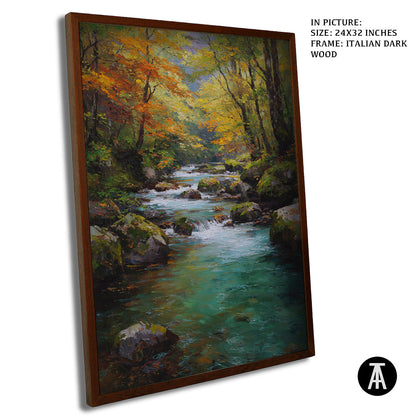 Artwork in Dark Wood Frame