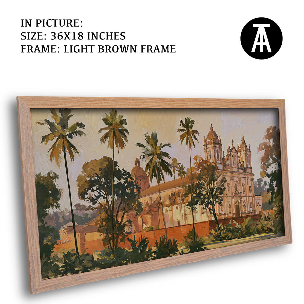 Artwork in Light Brown Frame